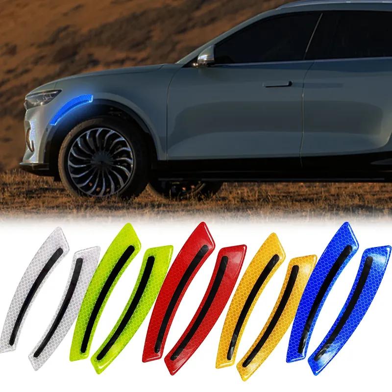 2PCS Reflective Safety Warning Stickers - Car Anti-Collision Strip & Forklift Protective Decorative Decals