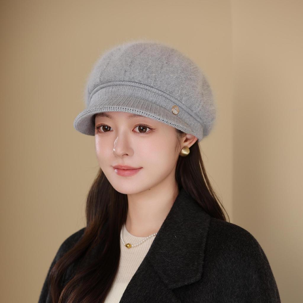 Winter Old Lady Mother Windproof Warm Cold Rabbit Fur Knitted Hat Middle Aged and Elderly Grandmother Woolen Hat Women Outdoor