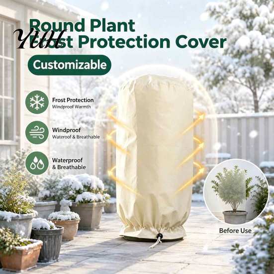 Weatherproof Plant Covers for Winter Protection Cover, Frost Cloth with Zipper And Drawstring, Reusable Outdoor Plants Freeze Cover Garden Fruit Trees