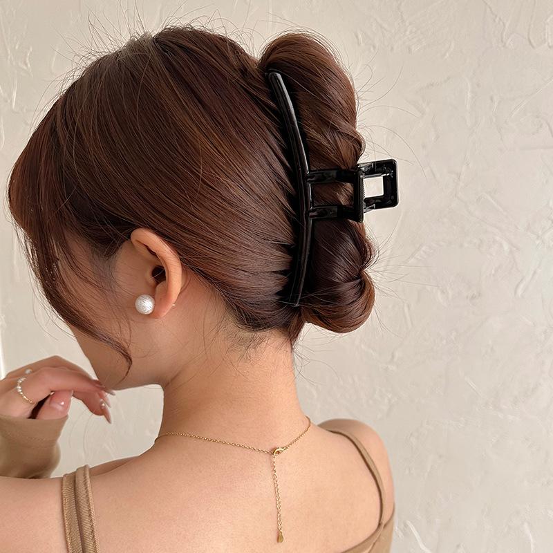 Nya Enkla Stora Enords Hårklämmor för Kvinna Mode Akryl Hajklämma Tvätta Ansiktet Hårklämmor Hårnålar Håraccessoarer