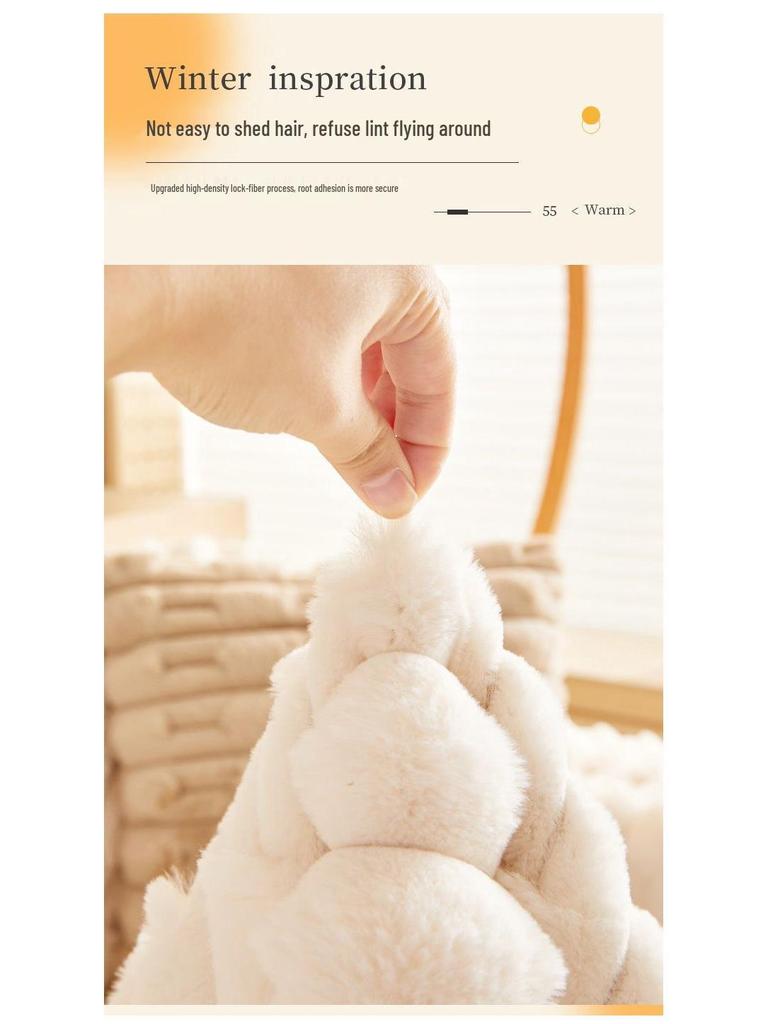 Exclusive Plush Rabbit Fur Sofa Cushion: Autumn/Winter Non-Slip Thickened Seat Cover