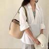 Autumn and winter new suede bag retro cylinder bucket bag women's niche leather buckle portable shoulder bag