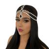 Cross-Border Hot Multi-Layer Rhinestone Black Water Drop Pendant Head Chain for Women Fashion Crystal Forehead Lace Hair