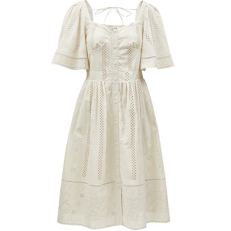 

ONLY Women s 2024 Summer A-Line Square Neck Midi Dress M