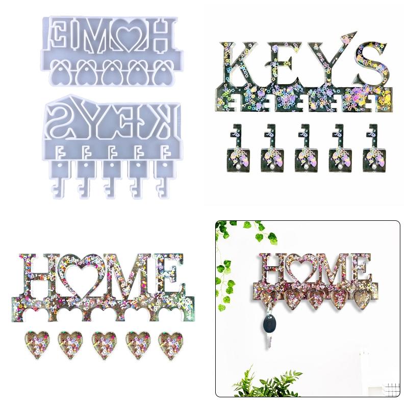 Wall Hanging for Key Storage Casting Resin Mold for Key Rack for Entryway Office for Key Holder Molds Keychain Organizer