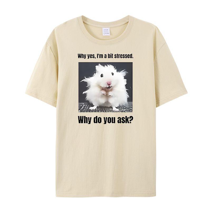 

Cute Hamster Print Men s T-Shirt Summer Vintage Kawaii Men s and Women s Surfing Beach T-Shirt Unisex Breathable Casual Top 4XL