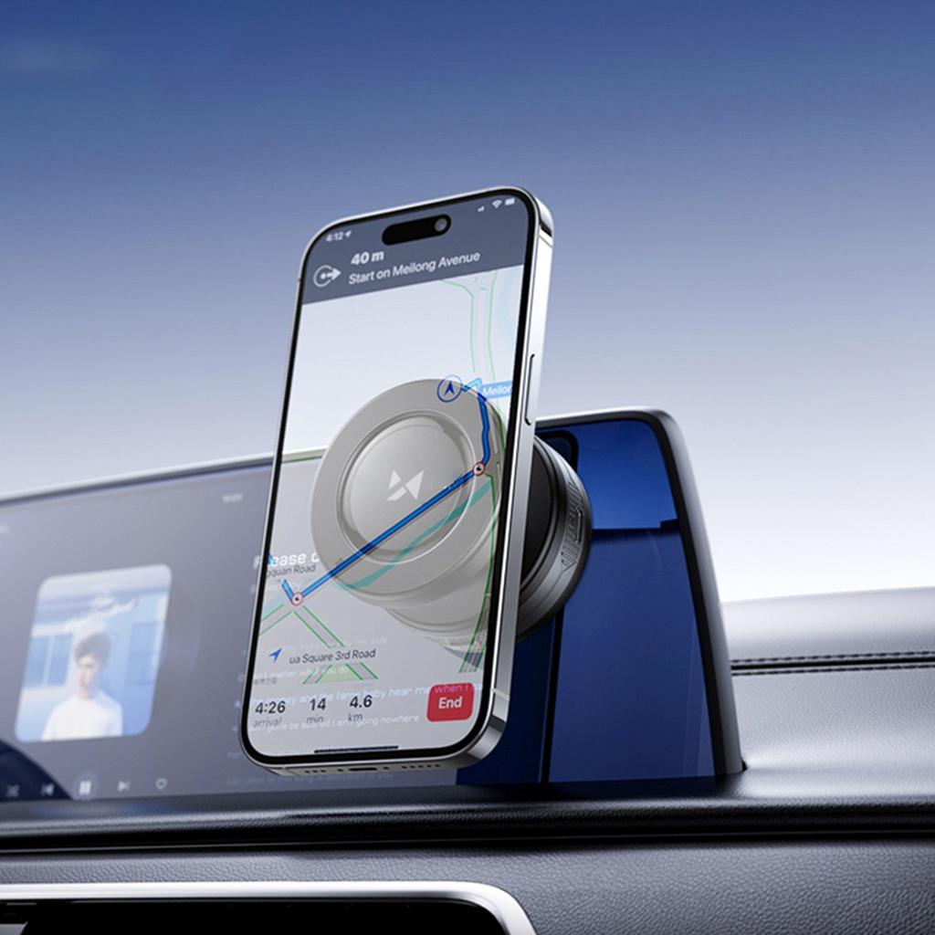 Uchwyt Samochodowy Z Ładowarką Qi Kompatybilny Z MagSafe 15W - Czarny