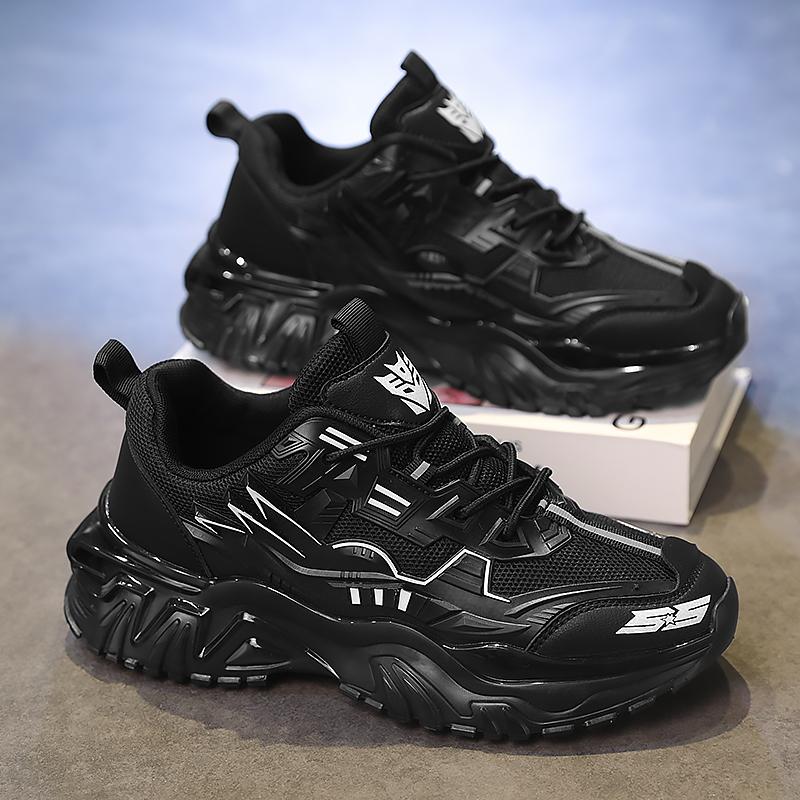 

Rotating Button Shoes for Men s Sports Shoes Leisure Lightweight Breathable Trendy and Versatile Men s Thick Soled Shoes 45 чёрный