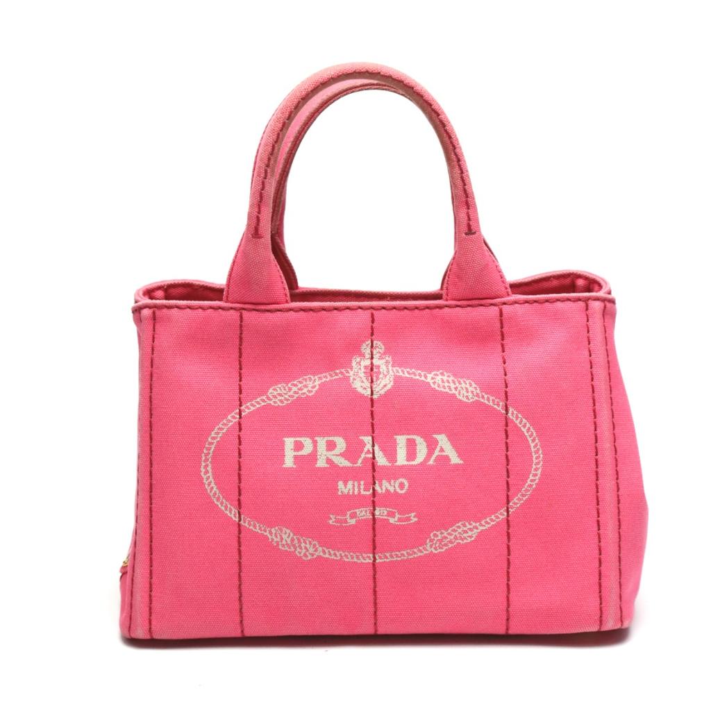 PRADA Canapa Kanapa mini tote Tote Bag canvas pink Women 1BG439 Used