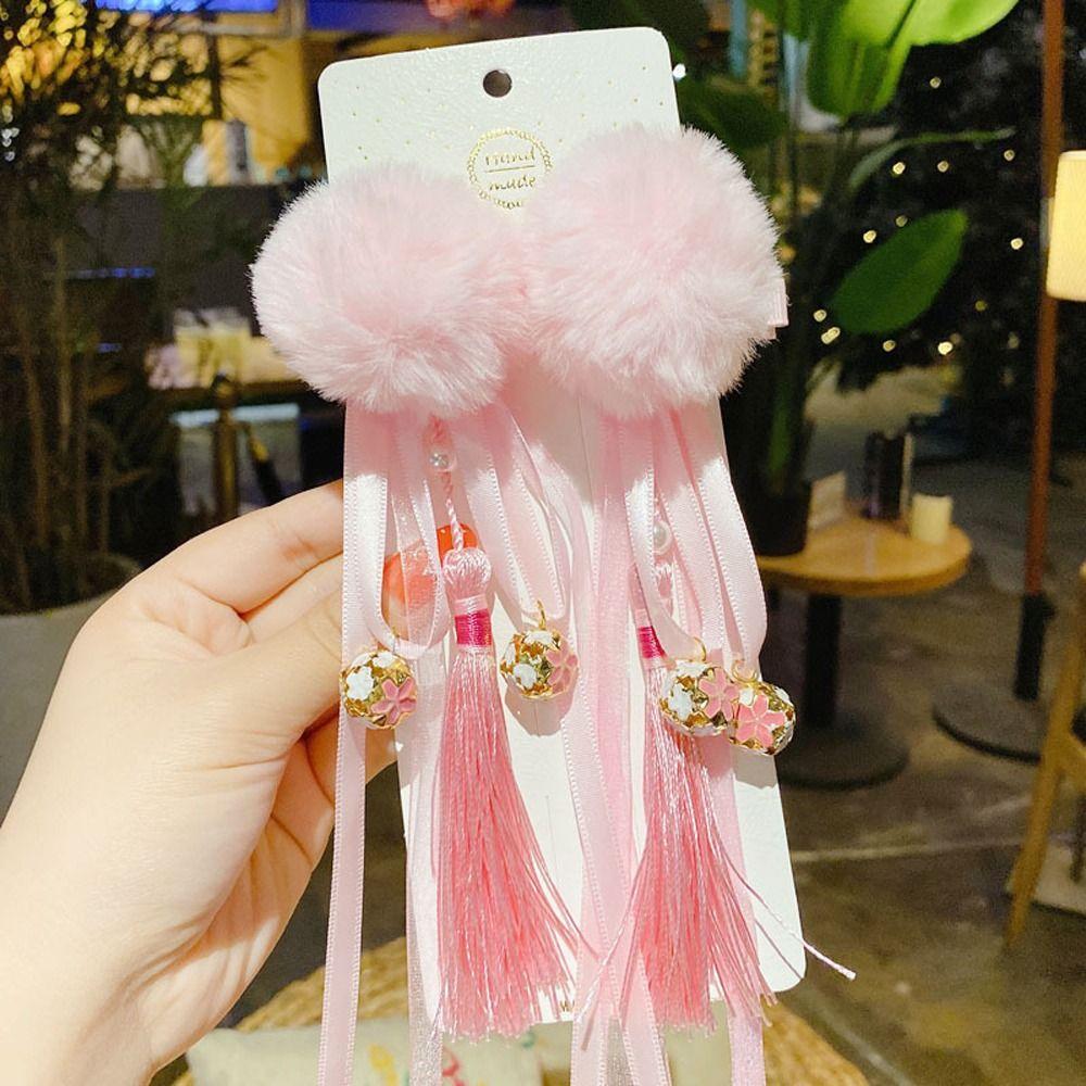 Ball Red Butterfly Children Barrettes Duckbill Clips Chinese Hanfu Hair Clips Festival Hairpins