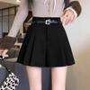 Women's Khaki Wool Wide-Leg High-Waisted Pleated Pants - Autumn/Winter A-Line Booty Shorts