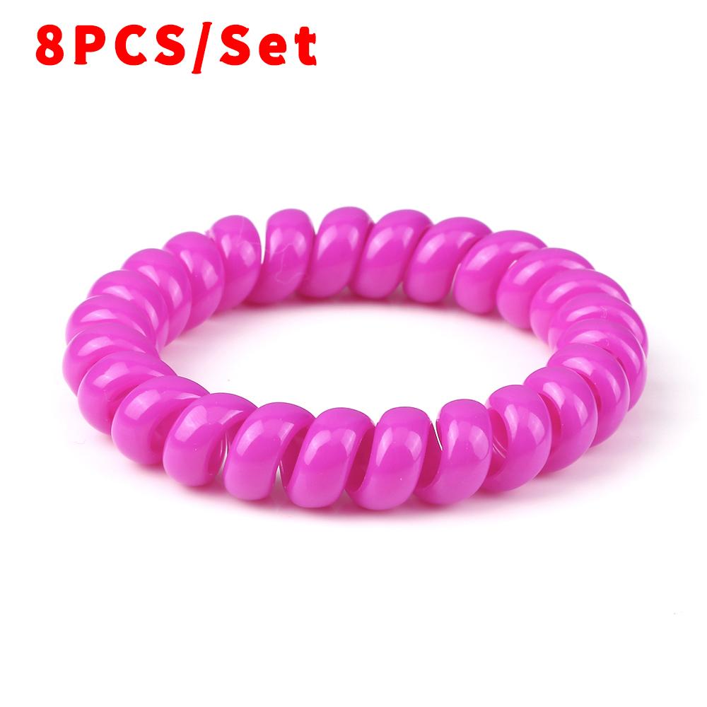 8PCS/Set Fashion Girls Telephone Wire Elastic Hair Bands Hair Ties for Women Ponytail Holder Hair Rope Accessories Gum