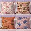 Floral Leaves Cushion Cover Soft Short Plush DoubleSided Printing Home Decor Machine Washable Pillow Case Gift