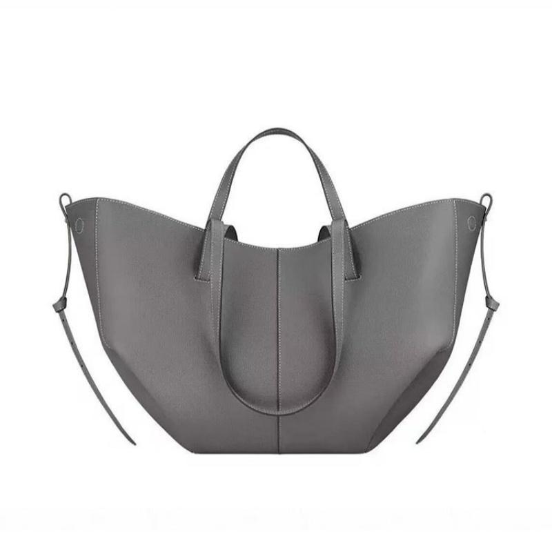 Large Capacity Cowhide Tote Bag Urban Minimalist Style Leather Underarm Bag Versatile Shoulder Crossbody Bag Trendy Bucket Bag