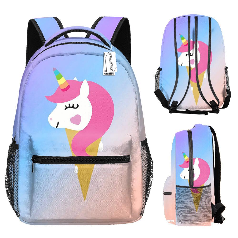 Classic Kpop Youthful School Bags Unisex Cool Unicorn Travel Bags 3D Print Oxford Waterproof Notebook Shoulder Backpacks