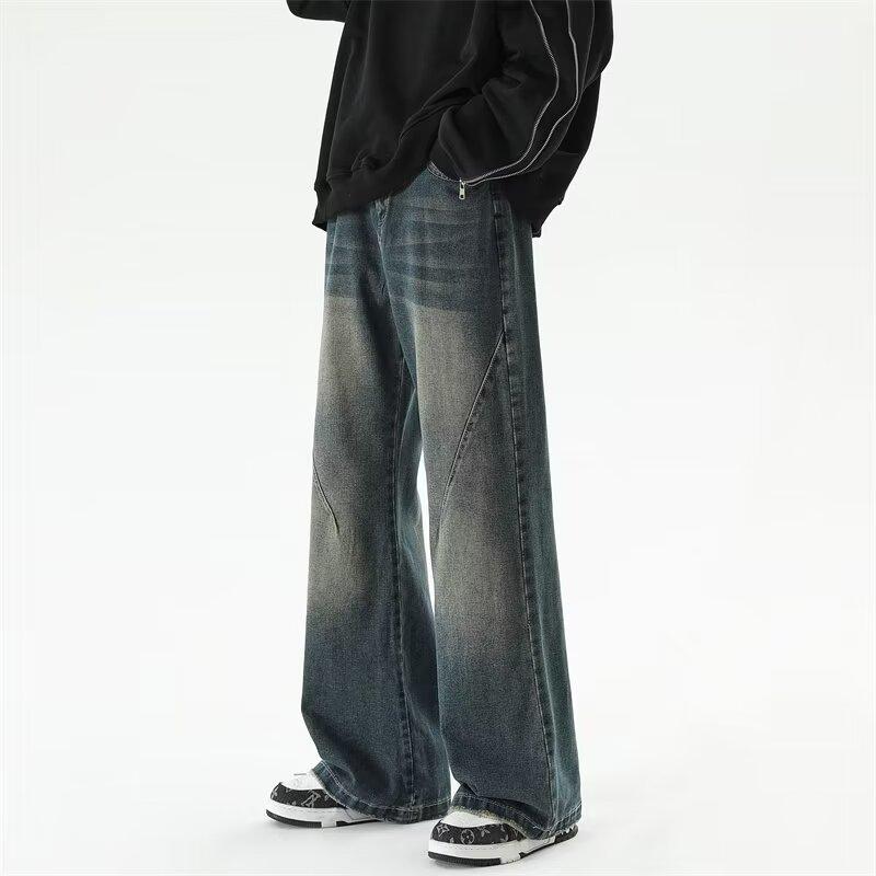 American Retro Wide-leg Straight Jeans Men's and Women's Vibe High Street Ifashion Trousers Flared Pants Loose Pants