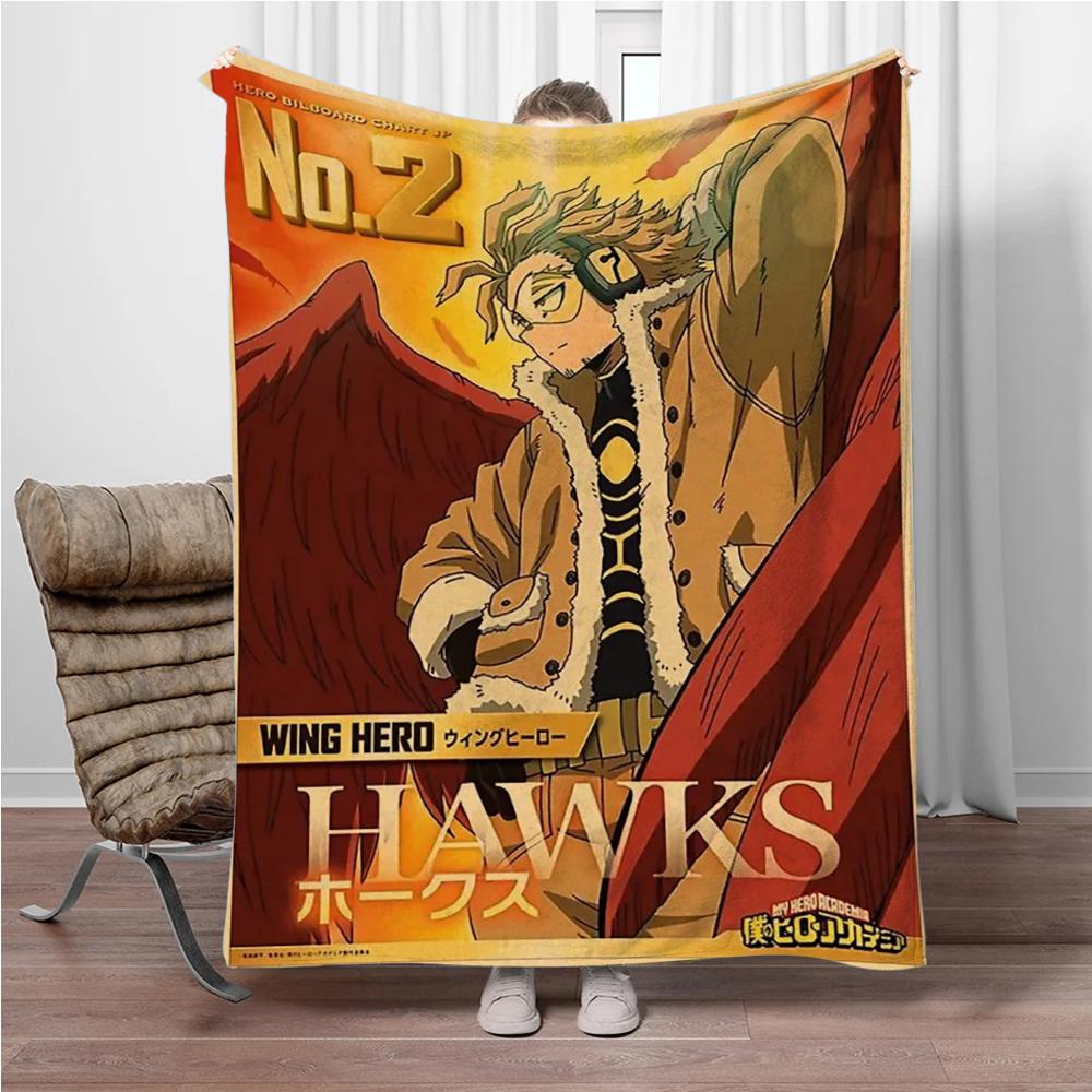 Vintage M-My-Hero-Academia 3D Printed Flannel Blanket Living Room Sofa Bed Camping Picnic Warm Blanket Holiday Gifts