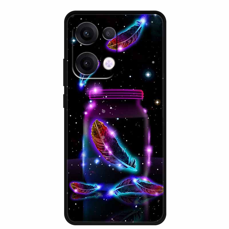 For Oppo Reno13 5G Case Soft TPU Cute Cartoon Silicon Back Cover for Oppo Reno 13 Pro Phone Cases Reno13Pro 13Pro 5G Black Shell