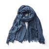 Bufanda de Algodón Lino de Color Sólido Europea y Americana para Hombre - Otoño/Invierno Tie-Dye Japonesa Coreana Raya Decoración de Seda.