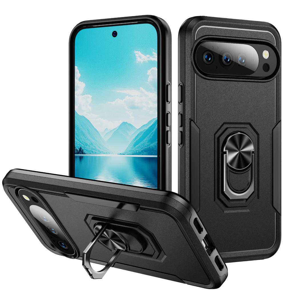 For Google Pixel 10/10 Pro Case Military Grade Ring Kickstand PC+TPU Phone Cover