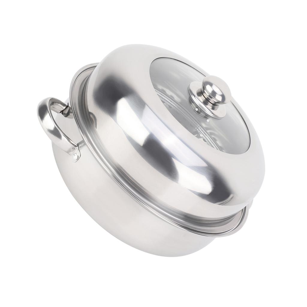 28CM Stainless Steel Single Layer Stockpot Hotpot Food Steamer Pot Cookware Household Cooking