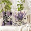Vintage Purple Flower Pattern Home Decor Pillowcase Bedroom Living Room Sofa Decoration Polyester Cushion Cover with Zipper