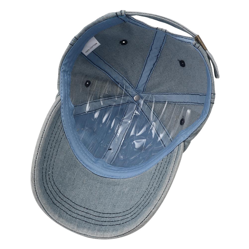 Neue einfarbige zerrissene Baseballkappe gewaschener Denim Snapback-Hut Hip Hop atmungsaktiv Streetwear verwitterte Hüte für Damen Herren