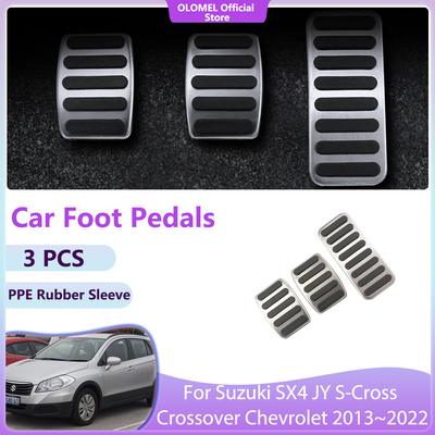 For Suzuki SX4 JY S-Cross Crossover Chevrolet 2013~2024 Accessories Stainless Steel Pad Fuel Brake No Drilling Alloy Covers Part