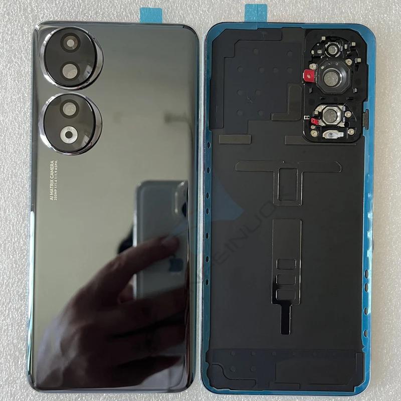 

Новинка для Honor 90, задняя крышка из закаленного стекла для Honor 90 5G, задняя крышка, дверной корпус + крышка вспышки + объектив камеры чёрный