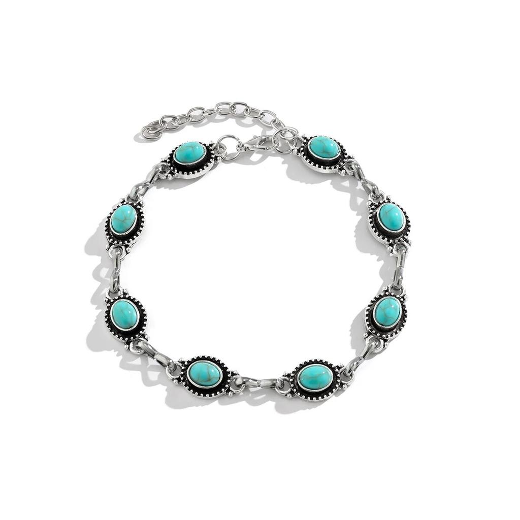 Boho Vintage Blue Seed Bead Chain Anklet for Women Ethnic Sandals Natural Stone Leg Bracelets Summer Beach Bikini Accessories