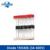 50/100 stücke Gleichrichterdiode 1N5406 1N5408 DO-27 3A 600V 1000V Elektronische Komponente
