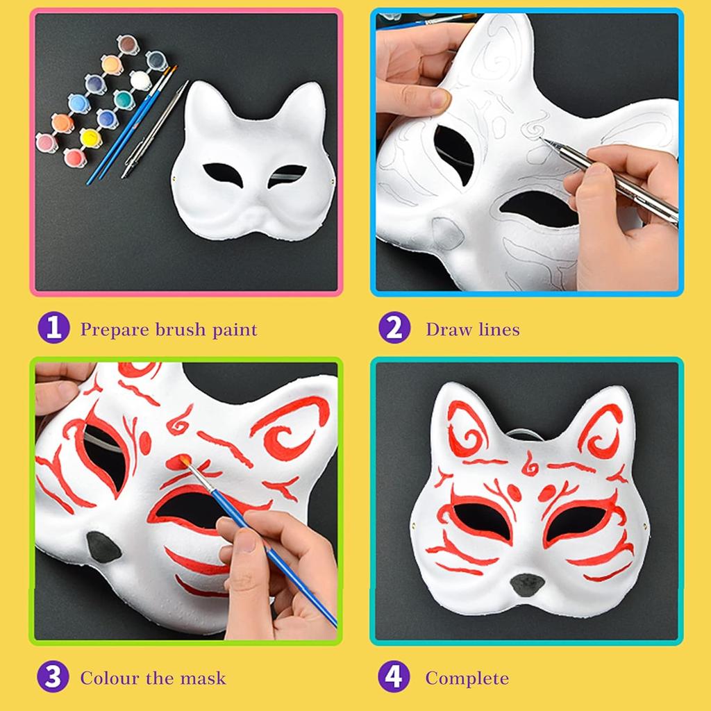 PARAOR 16PCS DIY White Masquerade Mask Paintable Paper Mache Mask White Half Face Masks for Mardi Gras Cosplay Masquerade Dance Party Halloween
