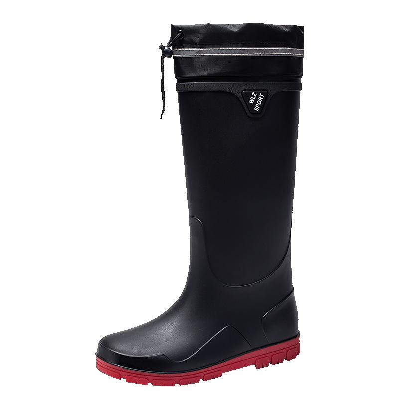 Fashion rain shoes men's rainproof and waterproof shoes high tube non-slip closed long tube rain boots bundle work shoes fishing shoes men