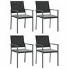 Garden Chairs With Cushions, 4 Pcs., Black, 54