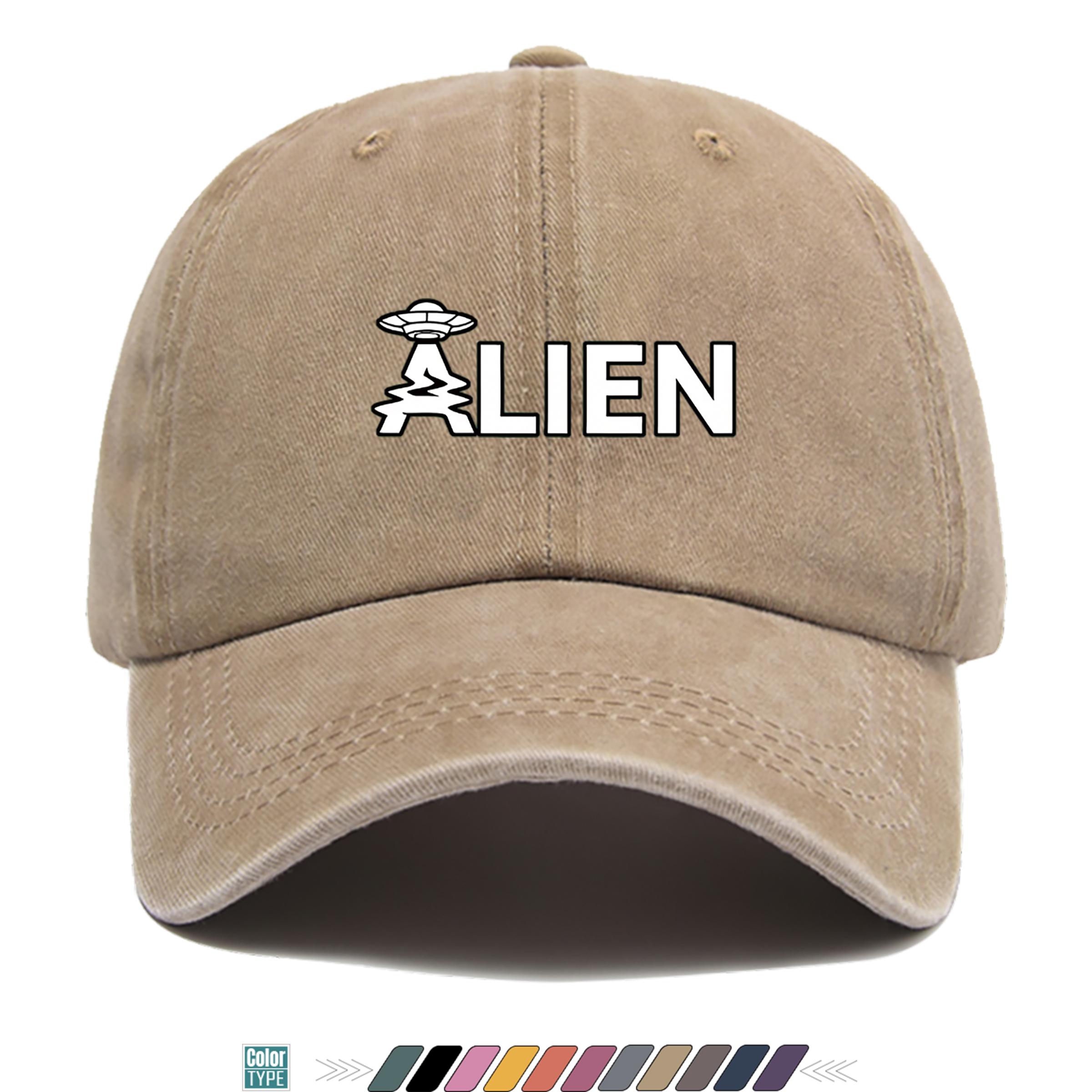 pc Alien Alien Creature Letter Print Baseball Cap Trucker Hat Comfortable Breathable Fashionable Beautiful Cartoon Game Blac 1pc