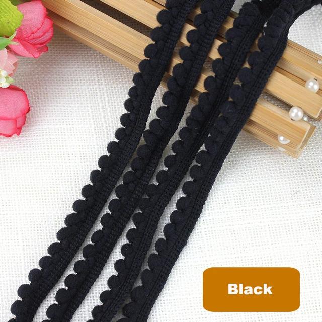 1-10Yards Mini Colorful Pearl Pompom Decoration Ball Tassel Ribbon Sewing Lace Knitted Fabric Handmade DIY Craft Accessories