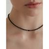 (925 Silver) Black Mark Necklace Nz2149