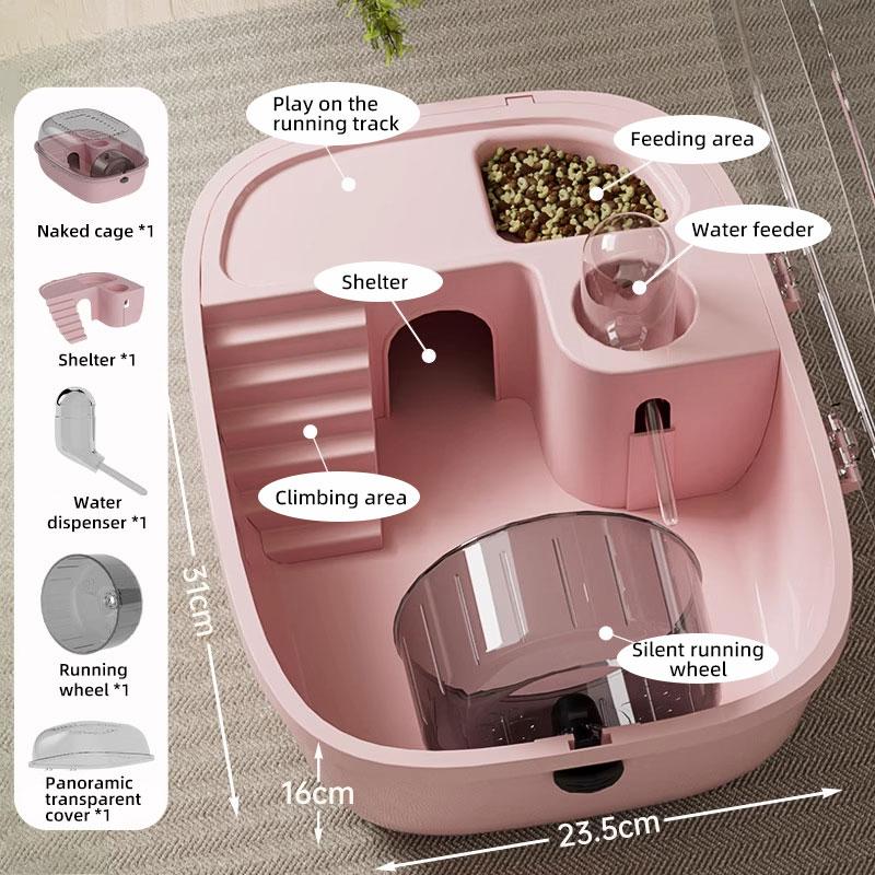 New Hamster Transparent Luxury Mini Villa Small Mouse Cage