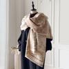 Scarf Women'S Winter Flowers Versatile Premium Feeling Imitation Cashmere Tassel Letter Large Shawl Trend Warm Scarf