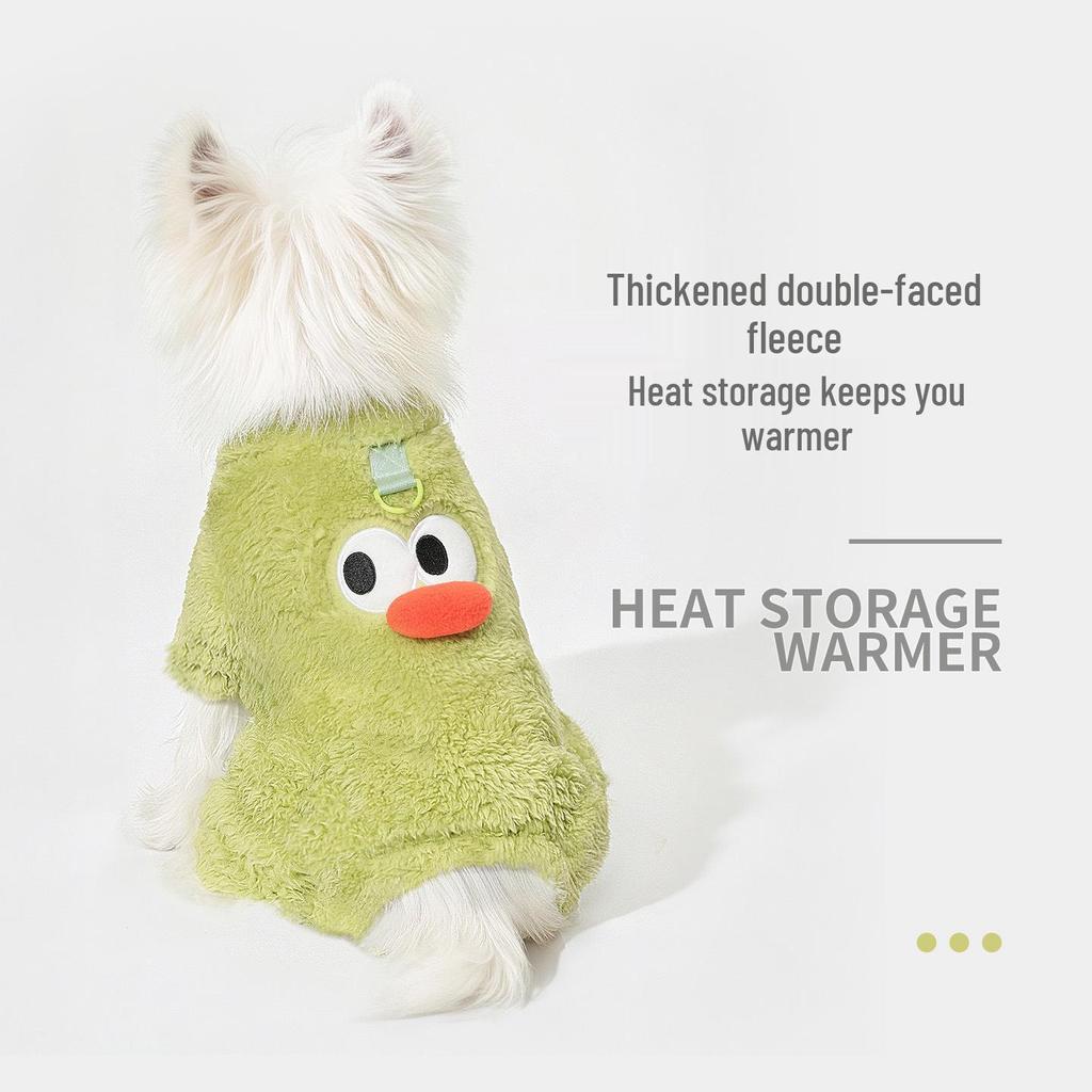 Four-Legged Fleece Dog Outfit for Small Breeds - Warm, Cozy & Leash-Friendly Winter Wear