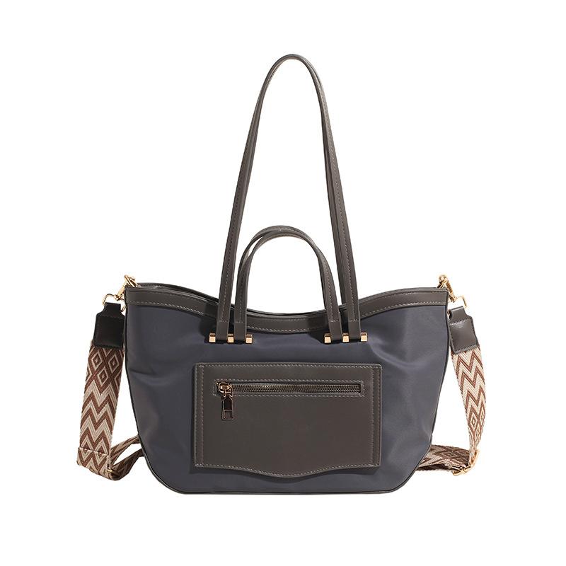 

Повседневная сумка большой вместимости Женская новая сумка-мессенджер с широким плечевым ремнем Дорожная наплечная сумка для работы серый