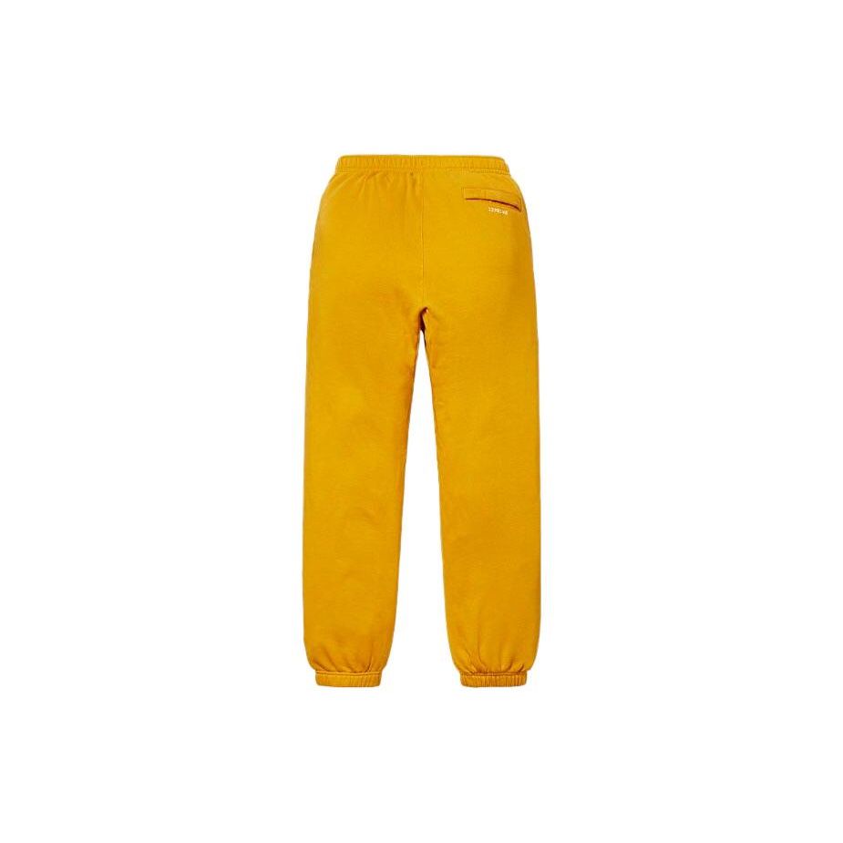 Nike X Supreme Logo Embroidered Cuff Sweatpants Men Bottoms Yellow BQ3768-752