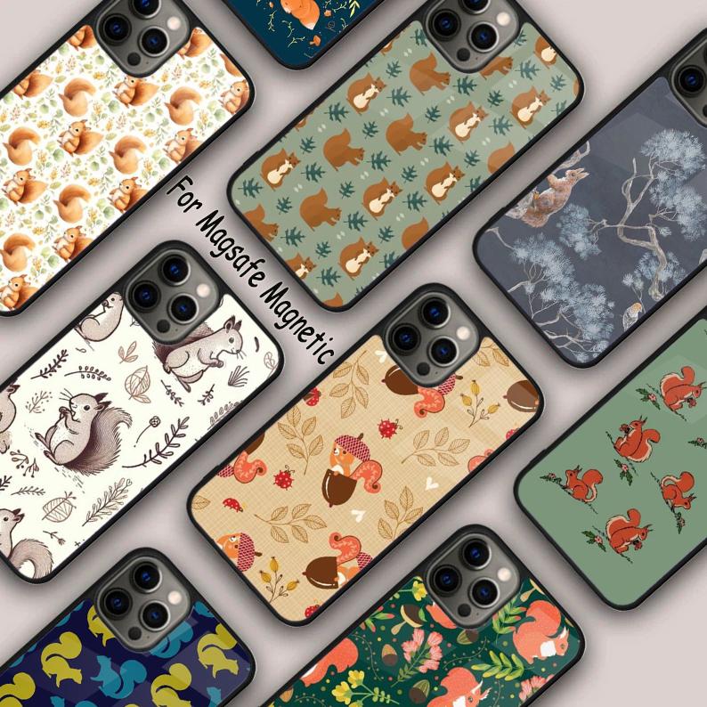 Cartoon Animal Squirrel Magnetic Phone Case For APPLE iPhone 17 Air 16 14 13 12 Pro Max 15 Plus Wireless Charge MagSafe Cover