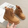2024 New Spring Autumn Simple Britain Style Side Zipper Fashion Kid Boots Girls Boots Non-slip Flats Spring New Boys Ankle Boots