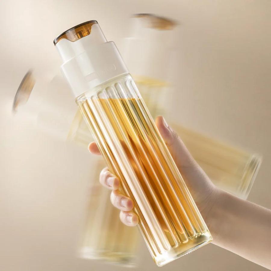 500ML Automatic Opening and Closing Oil Glass Bottle Leak-proof Olive Oil Storage Vinegar Dispenser for Cooking Baking Salad
