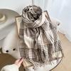 Retro Autumn and Winter British Scarf Women's High End Plaid Thickened Warm Scarf Couple Student Shawl Windproof