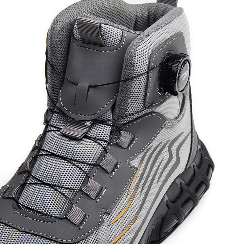 High-top Rotating Button New Safety Shoes Men Anti-smash Anti-puncture Work Shoes Fashion Men Sport Shoes Security Protective Boots Men