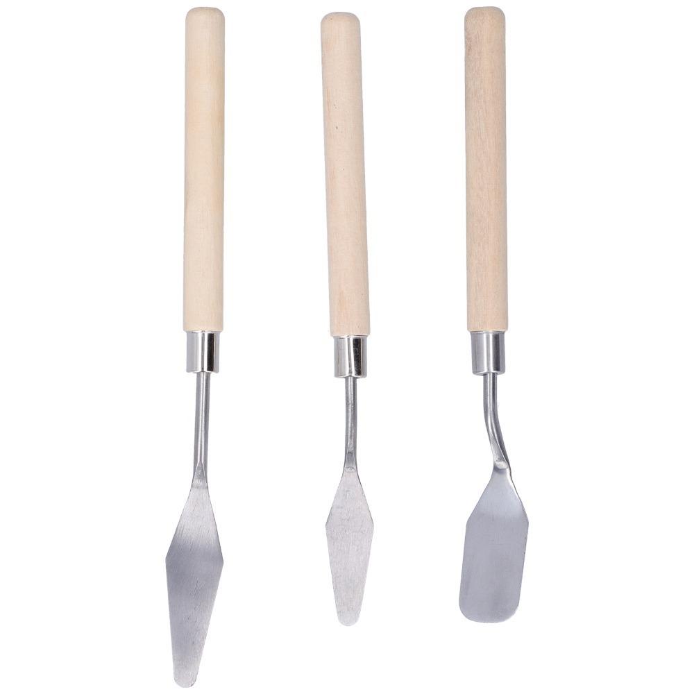 3PCS Assorted blade shapes Painting Palette Knives Pigment Mixing Knives Pigment scraping trimming Palette Knife