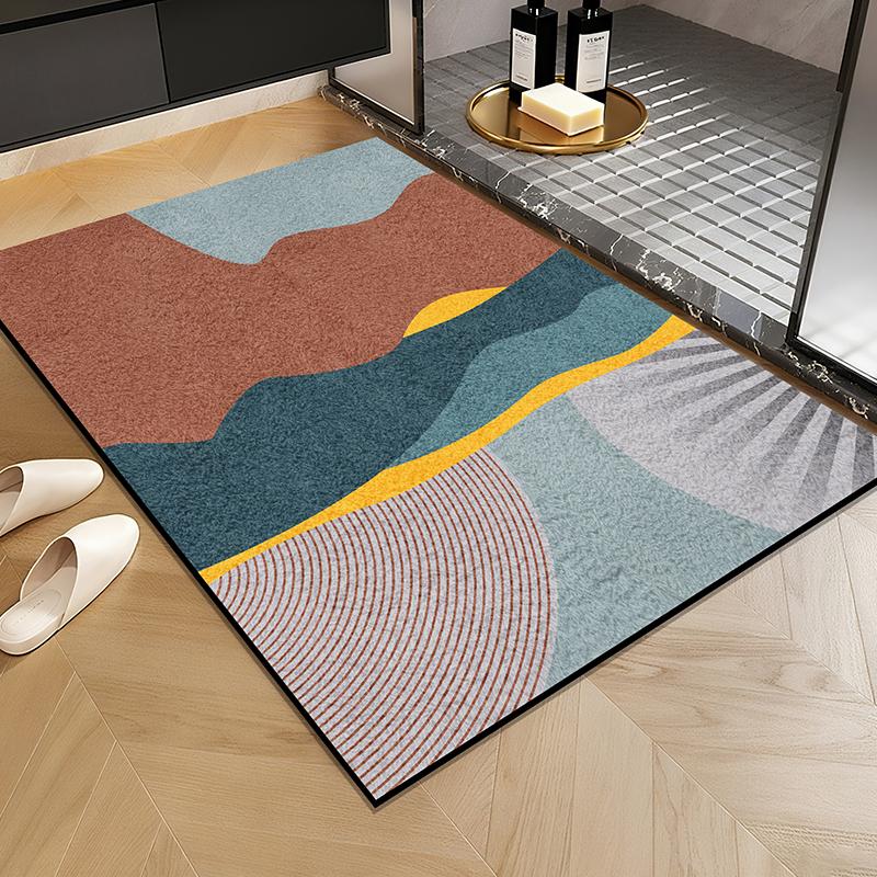 VIKAMA Entrance Door Mat For Modern Minimalist Bathroom, Water-Absorbing Toilet, Easy To Clean Carpet For Home Decoration.