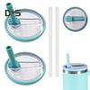 2 Pcs 40 Oz Tumbler Straw Lid with 2 Straws Leak-proof Reusable Replacement Lids Odor-free Dustproof Straw Lid for Stanley Tumbler